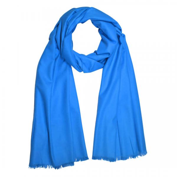 Stole 100% Silk Flannel Jacquard Melange Blue